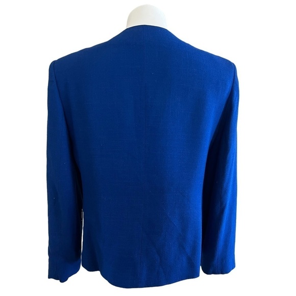 CHRISTIAN DIOR Royal Blue Cropped Blazer Size 12 - Picture 3 of 7